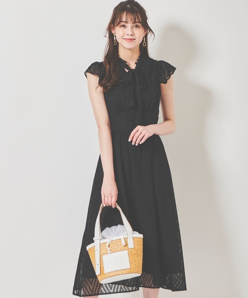 31 Sons de mode（トランテアン　ソン　ドゥ　モード）の「リボンタイラッフルスリーブワンピース（ワンピース・レディース・ピンク/ブラック/オフホワイト・36/38）」の14枚目の写真