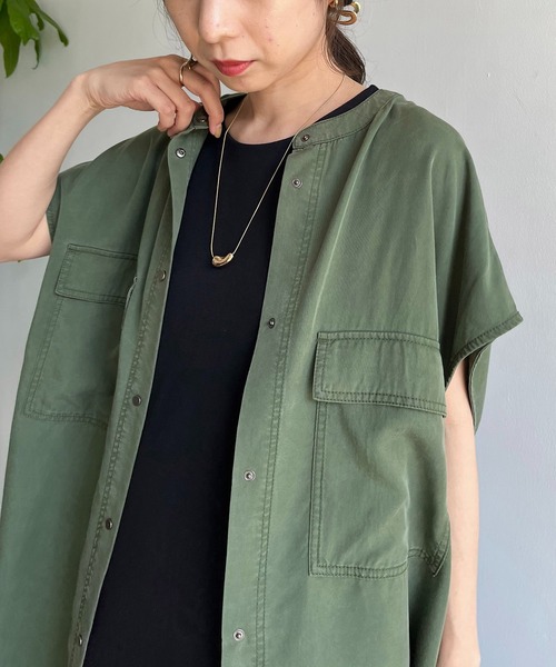 CAPRICIEUX LE'MAGE（カプリシューレマージュ）の「テンセルワークシャツ（シャツ/ブラウス・レディース・ベージュ系その他/カーキ・FREE）」の19枚目の写真