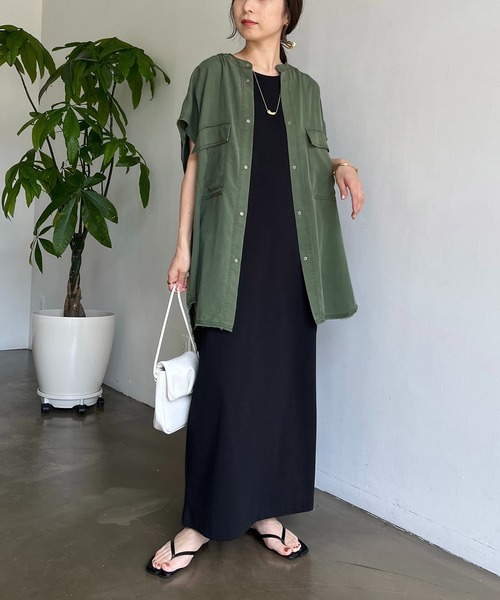 CAPRICIEUX LE'MAGE（カプリシューレマージュ）の「テンセルワークシャツ（シャツ/ブラウス・レディース・ベージュ系その他/カーキ・FREE）」の6枚目の写真