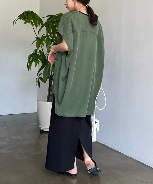 CAPRICIEUX LE'MAGE（カプリシューレマージュ）の「テンセルワークシャツ（シャツ/ブラウス・レディース・ベージュ系その他/カーキ・FREE）」の3枚目の写真