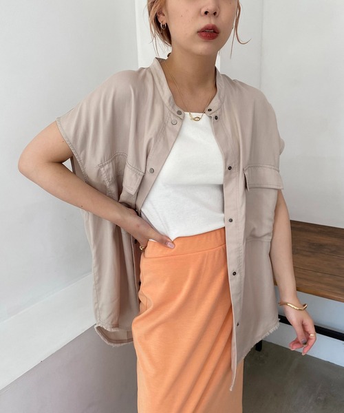 CAPRICIEUX LE'MAGE（カプリシューレマージュ）の「テンセルワークシャツ（シャツ/ブラウス・レディース・ベージュ系その他/カーキ・FREE）」の16枚目の写真