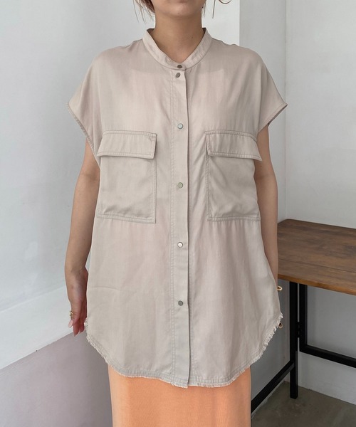 CAPRICIEUX LE'MAGE（カプリシューレマージュ）の「テンセルワークシャツ（シャツ/ブラウス・レディース・ベージュ系その他/カーキ・FREE）」の17枚目の写真