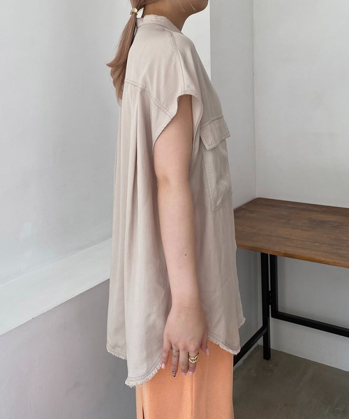 CAPRICIEUX LE'MAGE（カプリシューレマージュ）の「テンセルワークシャツ（シャツ/ブラウス・レディース・ベージュ系その他/カーキ・FREE）」の11枚目の写真