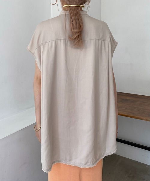 CAPRICIEUX LE'MAGE（カプリシューレマージュ）の「テンセルワークシャツ（シャツ/ブラウス・レディース・ベージュ系その他/カーキ・FREE）」の21枚目の写真