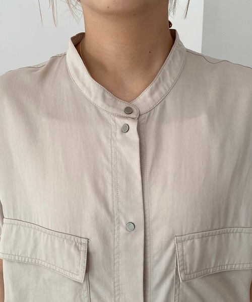 CAPRICIEUX LE'MAGE（カプリシューレマージュ）の「テンセルワークシャツ（シャツ/ブラウス・レディース・ベージュ系その他/カーキ・FREE）」の8枚目の写真