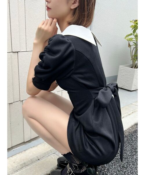 EATME（イートミー）の「BIGカラーミニワンピース（ワンピース・レディース・その他/その他2/ブラック・SMALL/MEDIUM）」の5枚目の写真