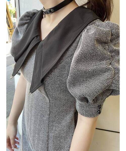 EATME（イートミー）の「BIGカラーミニワンピース（ワンピース・レディース・その他/その他2/ブラック・SMALL/MEDIUM）」の6枚目の写真