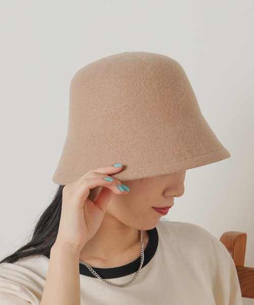 WEGO(ウィゴー)の「WEGO/フェルトクローシュハット(ハット・レディース・オフホワイト/ブラック/ベージュ/杢グレー/カーキ・FREE)」の9枚目の写真