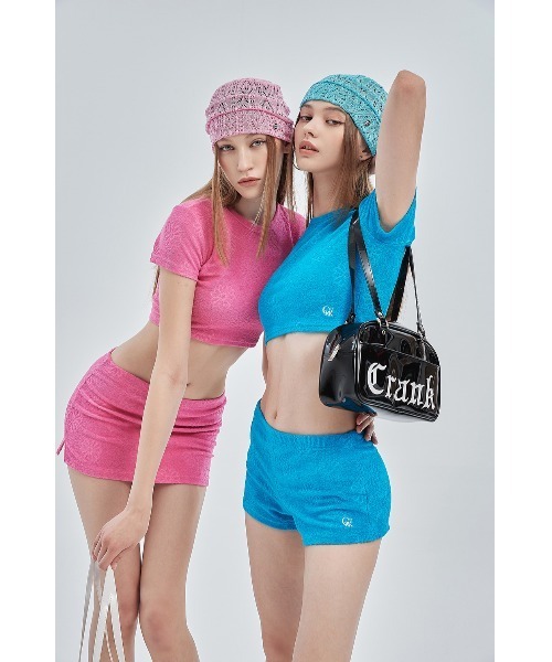 CRANK(クランク)の「A'GEM/9 × .kom『CRANK/クランク』ENAMEL SHOULDER BAG/レタリングロゴ エナメル ショルダーバック(ショルダーバッグ・レディース・ホワイト/ブラック/ライトブルー・FREE)」の15枚目の写真