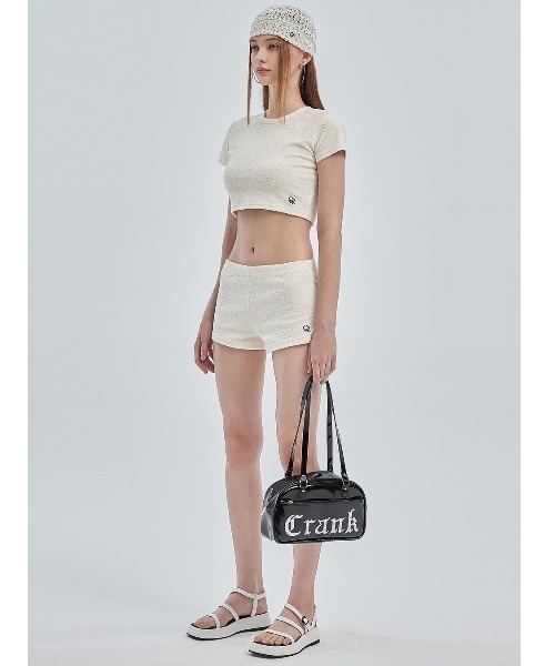 CRANK(クランク)の「A'GEM/9 × .kom『CRANK/クランク』ENAMEL SHOULDER BAG/レタリングロゴ エナメル ショルダーバック(ショルダーバッグ・レディース・ホワイト/ブラック/ライトブルー・FREE)」の5枚目の写真