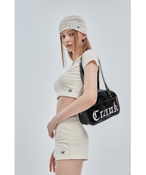 CRANK(クランク)の「A'GEM/9 × .kom『CRANK/クランク』ENAMEL SHOULDER BAG/レタリングロゴ エナメル ショルダーバック(ショルダーバッグ・レディース・ホワイト/ブラック/ライトブルー・FREE)」の9枚目の写真