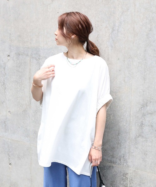 HONEYSUCKLE ROSE（ハニーサックルローズ）の「【HONEYSUCKLE ROSE】ギャザースリーブチュニック（チュニック・レディース・ブラック/ホワイト/パープル・M/L）」の19枚目の写真