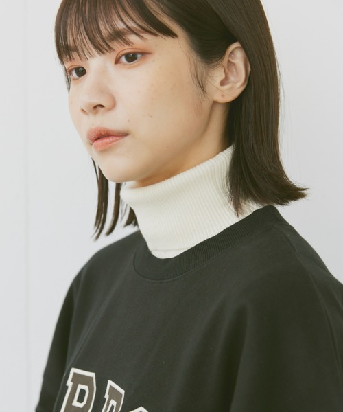 flaner(フラネ)の「turtleneck rib knit/タートルネックリブニット(ニット/セーター・レディース・ブラウン/オフホワイト/チャコールグレー・FREE)」の5枚目の写真