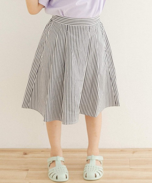 URBAN RESEARCH DOORS(アーバンリサーチドアーズ)の「ストライプ後染めフレアスカート(KIDS)(その他パンツ・キッズ・パープル系その他/ストライプ・120/105/135)」の7枚目の写真