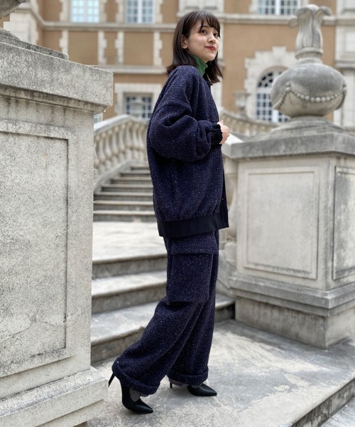 MESSAGERIE◆Made in Italy◆46◆秋冬 ネイビー　パンツ MESSAGERIE◇Made in Italy◇46◇秋冬 ネイビー パンツ セットアップ