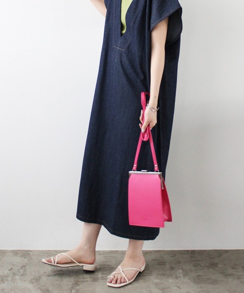 GeeRA（ジーラ）の「がま口スクエアショルダー（ショルダーバッグ・レディース・ブラック/ベージュ/ピンク/オレンジ・FREE）」の9枚目の写真