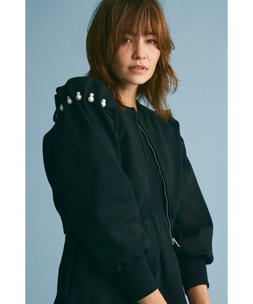 CELFORD（セルフォード）の「パール付きニットブルゾン（その他アウター・レディース・ブラック/モカ/ライトピンク・38/36）」の4枚目の写真