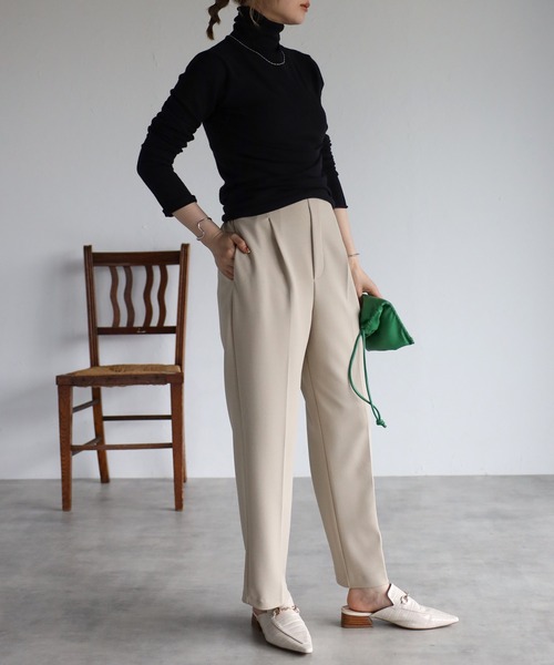 r.（アールドット）の「フィンガーホール タートルニット（ニット/セーター・レディース・ブラック/ダークグリーン/パープル/オレンジ/マスタード/モカ/キナリ/オフホワイト/グレー/ブルー/ブラウン/ライム/レッド/チャコールグレー/ターコイズブルー/グリーン/ピンク・FREE）」の19枚目の写真