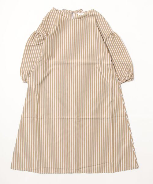 Samansa Mos2 blue(サマンサモスモスブルー)の「ストライプワンピース(ワンピース・レディース・ブラック/ベージュ/グリーン・フリ-)」の1枚目の写真