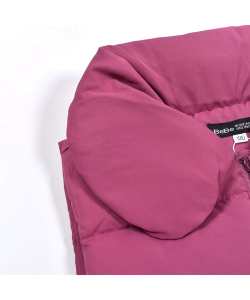 BeBe（ベベ）の「BeBe/撥水 タフタ 裾 フリル ダウン ベスト (90~150cm)（ダウンベスト・キッズ・ピンク/ネイビー・120/140/100/110/90/150/130）」の8枚目の写真