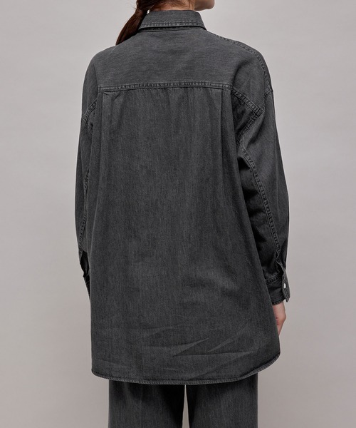 ROPE'（ロペ）の「セットアップ対応/サスティナブルタイ付きデニムシャツ（シャツ/ブラウス・レディース・ブラック/ブルー系その他4・38）」の10枚目の写真