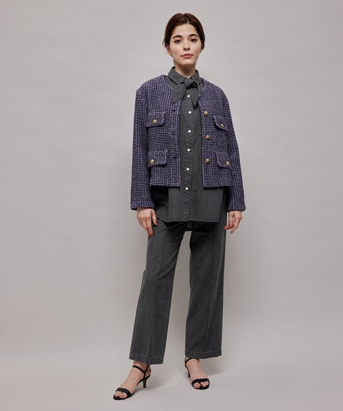 ROPE'（ロペ）の「セットアップ対応/サスティナブルタイ付きデニムシャツ（シャツ/ブラウス・レディース・ブラック/ブルー系その他4・38）」の21枚目の写真