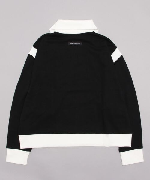 BASIC COTTON（ベーシックコットン）の「【BASIC COTTON/ベーシックコットン】MIX ZIP-UP MTM /ジップアップ ハーフジップ スウェット（スウェット・メンズ・ホワイト/ブラック・ONE SIZE）」の9枚目の写真