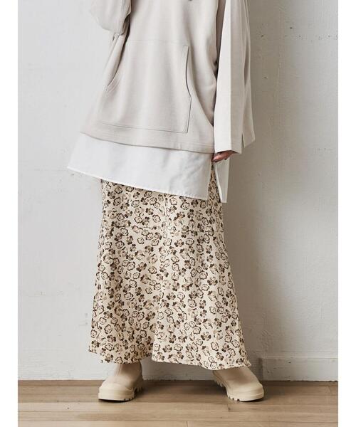 Green　Parks（グリーンパークス）の「裾切替柄スカート（スカート・レディース・ブラック/ベージュ/ブラウン・FREE）」の18枚目の写真