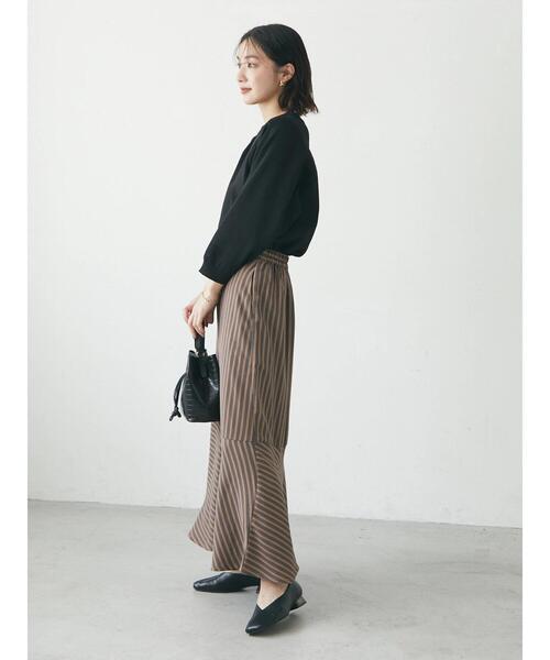 Green　Parks（グリーンパークス）の「裾切替柄スカート（スカート・レディース・ブラック/ベージュ/ブラウン・FREE）」の12枚目の写真