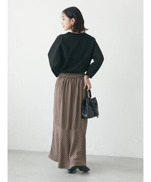 Green　Parks（グリーンパークス）の「裾切替柄スカート（スカート・レディース・ブラック/ベージュ/ブラウン・FREE）」の13枚目の写真