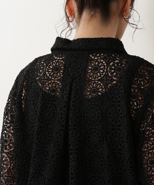 N.（N. Natural Beauty Basic）（エヌエヌナチュラルビューティーベーシック）の「◆レトロレースシャツ（シャツ/ブラウス・レディース・ブラック/ナチュラル・MEDIUM）」の10枚目の写真