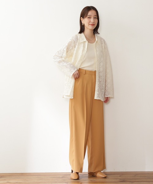 N.（N. Natural Beauty Basic）（エヌエヌナチュラルビューティーベーシック）の「◆レトロレースシャツ（シャツ/ブラウス・レディース・ブラック/ナチュラル・MEDIUM）」の5枚目の写真