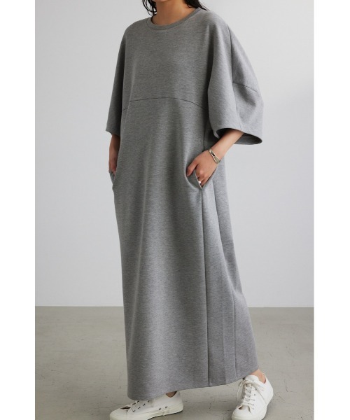 STYLEMIXER(スタイルミキサー)の「ソフトスムースワイドスリーブワンピース(ワンピース・レディース・イエロー系その他/トップグレー/ブラック・MEDIUM/SMALL)」の4枚目の写真