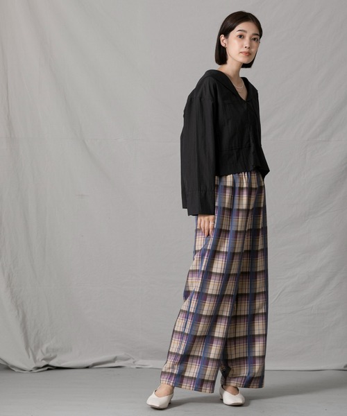 CLOCHE（クロシェ）の「セーラーショート丈プルオーバー（シャツ/ブラウス・レディース・ブラック・FREE）」の11枚目の写真