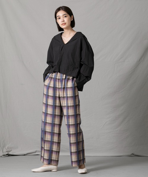 CLOCHE（クロシェ）の「セーラーショート丈プルオーバー（シャツ/ブラウス・レディース・ブラック・FREE）」の13枚目の写真