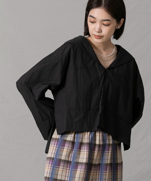 CLOCHE（クロシェ）の「セーラーショート丈プルオーバー（シャツ/ブラウス・レディース・ブラック・FREE）」の20枚目の写真