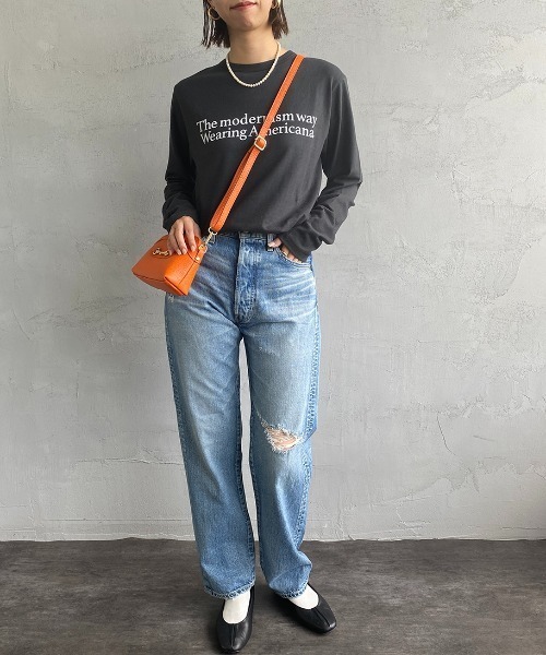 Americana/アメリカーナ] フロッキーロゴプリントロンT（Tシャツ