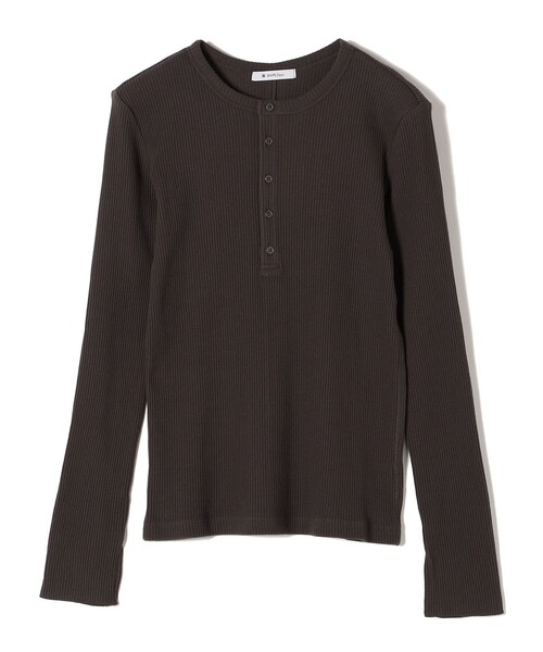 SHIPS Days(シップスデイズ)の「SHIPS Days:ヘンリーネックリブプルオーバー(Tシャツ/カットソー・レディース・ダークグレー/マスタード/キャメル・ONE SIZE)」の2枚目の写真