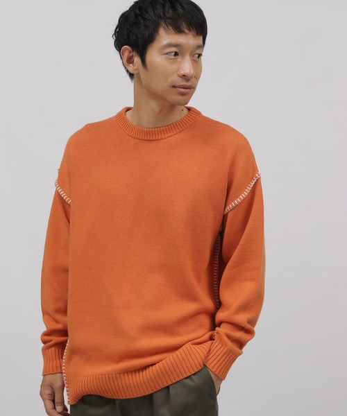 MARK & LONA オレンジ キルティング セーター MARK & LONA オレンジ キルティング セーター