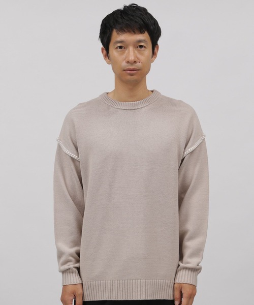 LAKOLE(ラコレ)の「ブランケットステッチプルオーバー / 295367(ニット/セーター・メンズ・チャコールグレー/ベージュ/オレンジ/ブルー・MEDIUM/LARGE)」の13枚目の写真