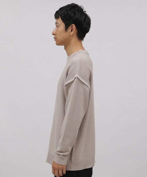 LAKOLE(ラコレ)の「ブランケットステッチプルオーバー / 295367(ニット/セーター・メンズ・チャコールグレー/ベージュ/オレンジ/ブルー・MEDIUM/LARGE)」の18枚目の写真