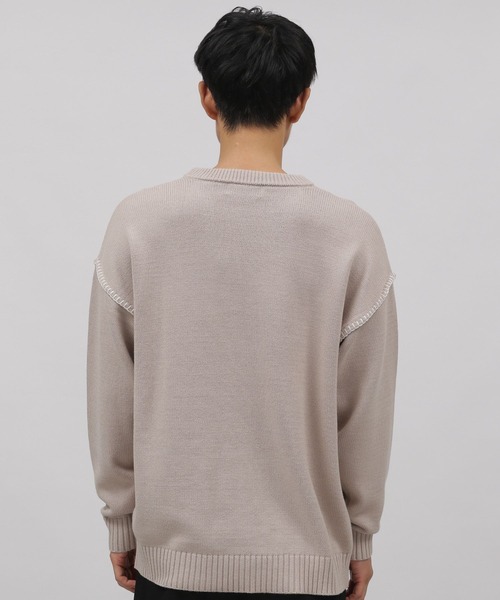 LAKOLE(ラコレ)の「ブランケットステッチプルオーバー / 295367(ニット/セーター・メンズ・チャコールグレー/ベージュ/オレンジ/ブルー・MEDIUM/LARGE)」の16枚目の写真