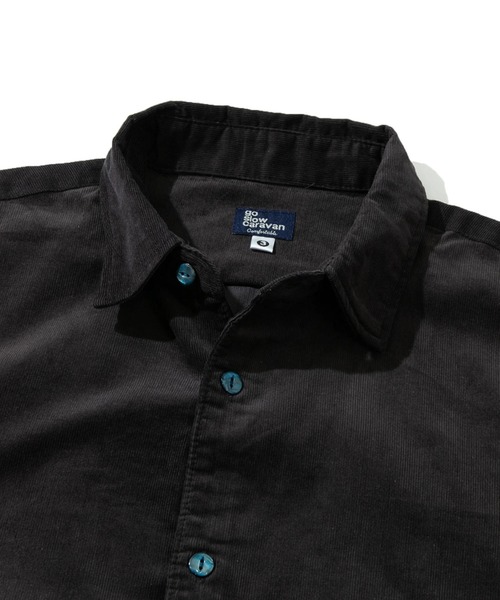 go slow caravan（ゴースローキャラバン）の「コーデュロイ パネル刺繍シャツ（シャツ/ブラウス・メンズ・グリーン/ダークグレー/モカ・LARGE/X-LARGE/MEDIUM）」の4枚目の写真