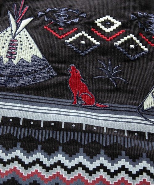 go slow caravan（ゴースローキャラバン）の「コーデュロイ パネル刺繍シャツ（シャツ/ブラウス・メンズ・グリーン/ダークグレー/モカ・LARGE/X-LARGE/MEDIUM）」の11枚目の写真