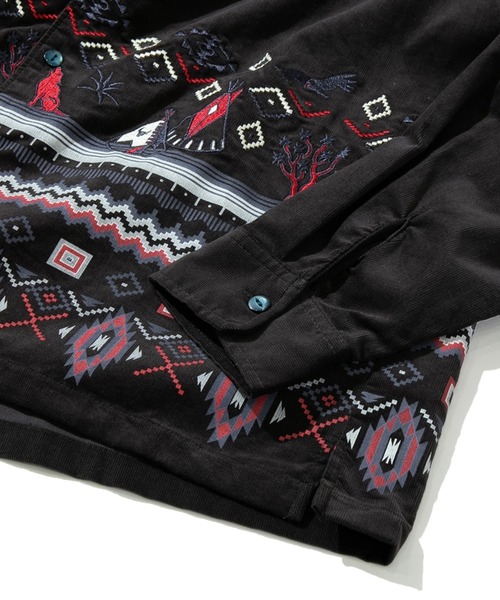 go slow caravan（ゴースローキャラバン）の「コーデュロイ パネル刺繍シャツ（シャツ/ブラウス・メンズ・グリーン/ダークグレー/モカ・LARGE/X-LARGE/MEDIUM）」の8枚目の写真