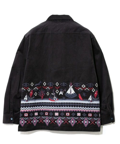 go slow caravan（ゴースローキャラバン）の「コーデュロイ パネル刺繍シャツ（シャツ/ブラウス・メンズ・グリーン/ダークグレー/モカ・LARGE/X-LARGE/MEDIUM）」の10枚目の写真