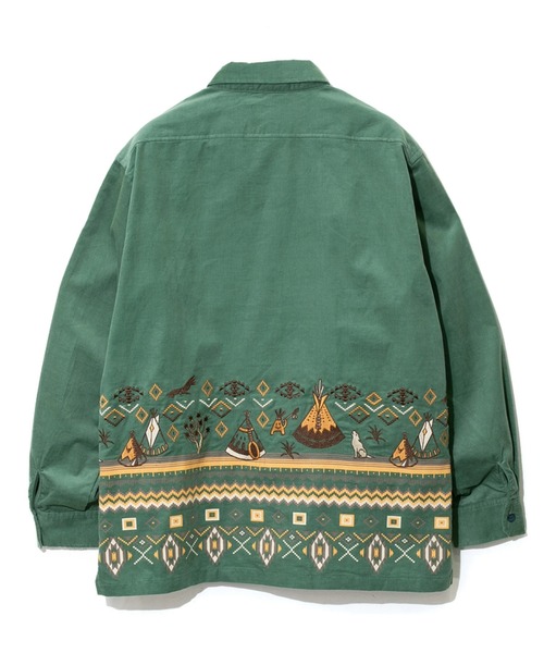 go slow caravan（ゴースローキャラバン）の「コーデュロイ パネル刺繍シャツ（シャツ/ブラウス・メンズ・グリーン/ダークグレー/モカ・LARGE/X-LARGE/MEDIUM）」の14枚目の写真