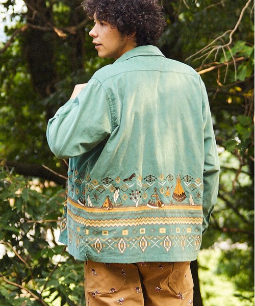 go slow caravan（ゴースローキャラバン）の「コーデュロイ パネル刺繍シャツ（シャツ/ブラウス・メンズ・グリーン/ダークグレー/モカ・LARGE/X-LARGE/MEDIUM）」の17枚目の写真