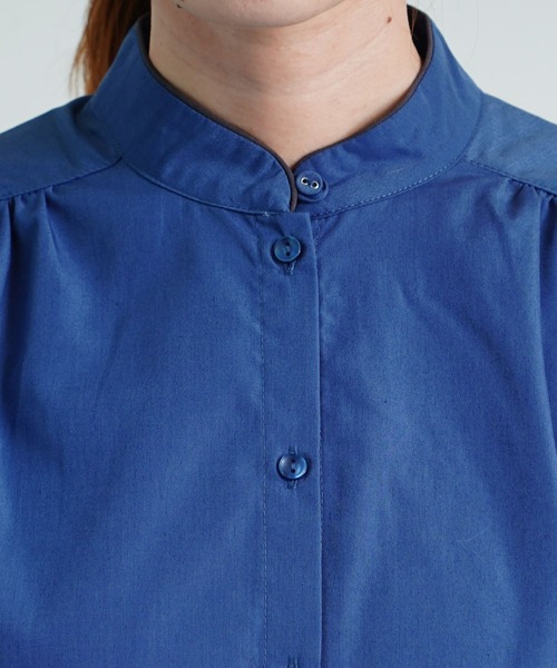 Fizz（フィズ）の「【Fizz/フィズ】　スタンドカラーパイピングブラウス（シャツ/ブラウス・レディース・チャコールグレー/ネイビー/グレイッシュベージュ・M/L）」の9枚目の写真