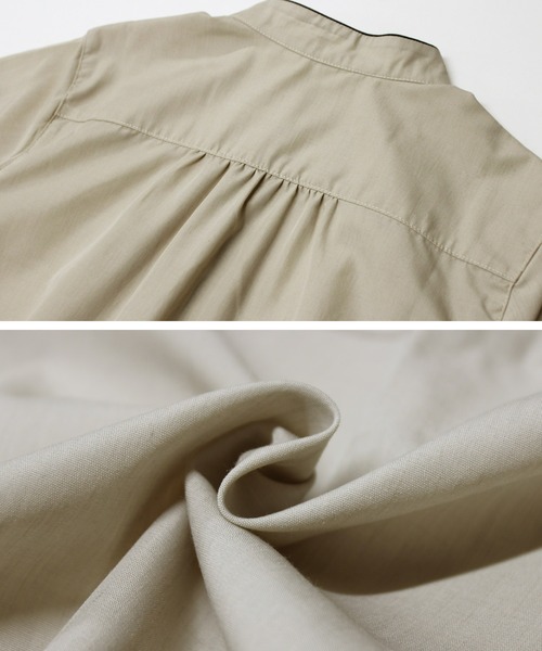 Fizz（フィズ）の「【Fizz/フィズ】　スタンドカラーパイピングブラウス（シャツ/ブラウス・レディース・チャコールグレー/ネイビー/グレイッシュベージュ・M/L）」の18枚目の写真